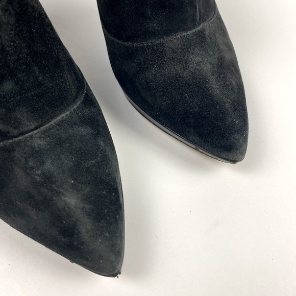 DaniBlack Ankle black suede Boots slip-on booties stiletto Heels size 6.5 shoes - Picture 2 of 8